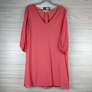 GLAM Coral V Neck Dress